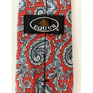 Equus Necktie Mens OS‎ Red Silk Paisley Print Professional Accessory